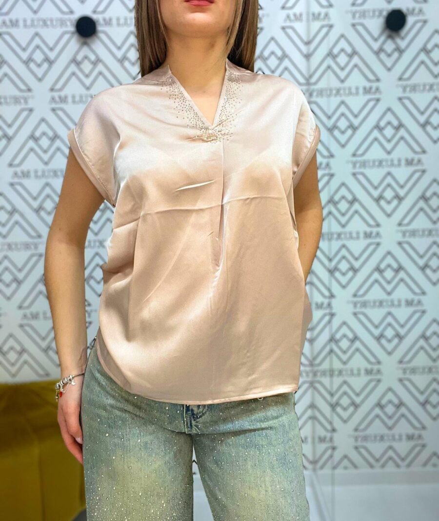 Maglia con scollo a v in viscosa