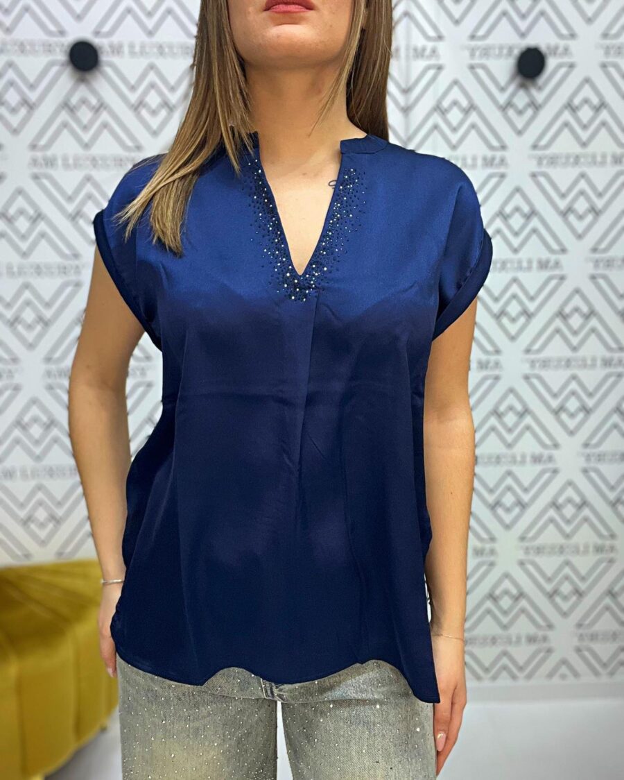 Maglia con scollo a v in viscosa - immagine 3