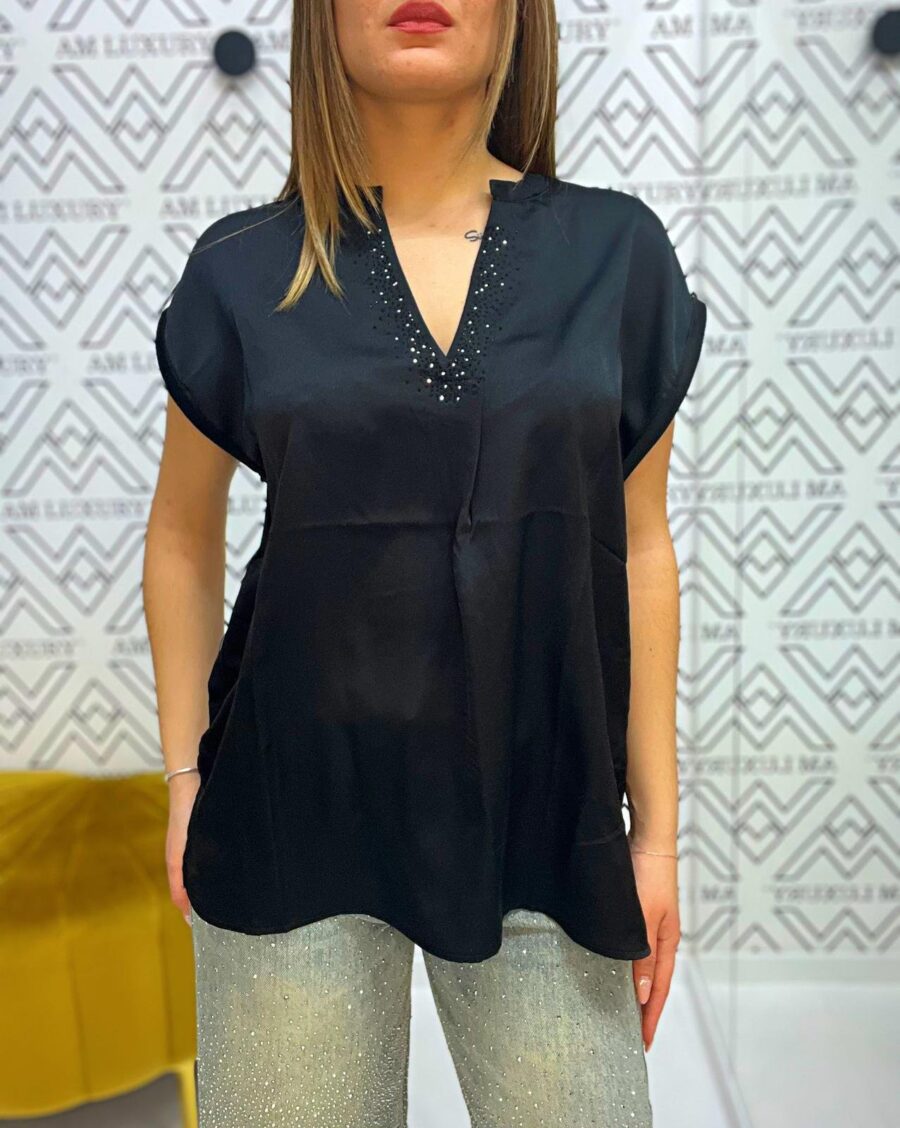 Maglia con scollo a v in viscosa - immagine 4