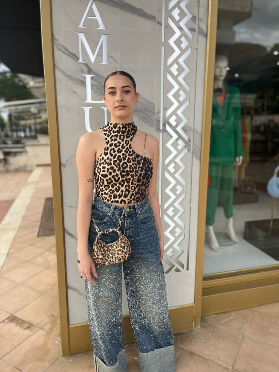 Jeans a palazzo con swarovski - immagine 2