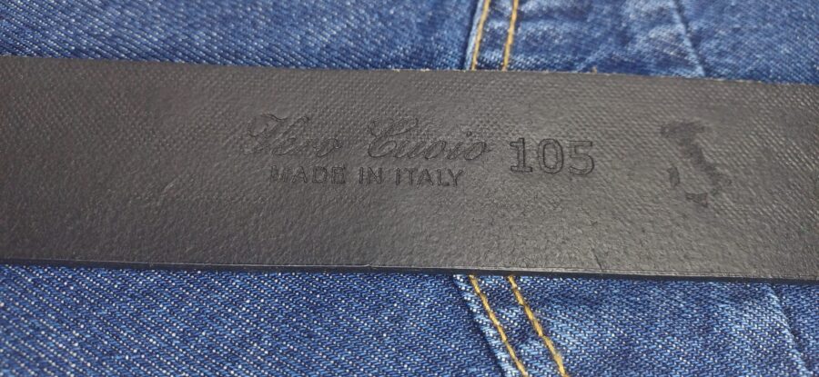 Cintura 105 cm in vero cuoio - made in italy - aml luxury.rifinita con cura nei dettagli. il logo pressato aml luxury rappresenta un segno distintivo di qualità e stile. fibbia in metallo resistente. - immagine 5