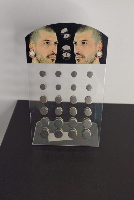 Orecchini da uomo di diverse dimensioni  effetto plug/expander color argento
