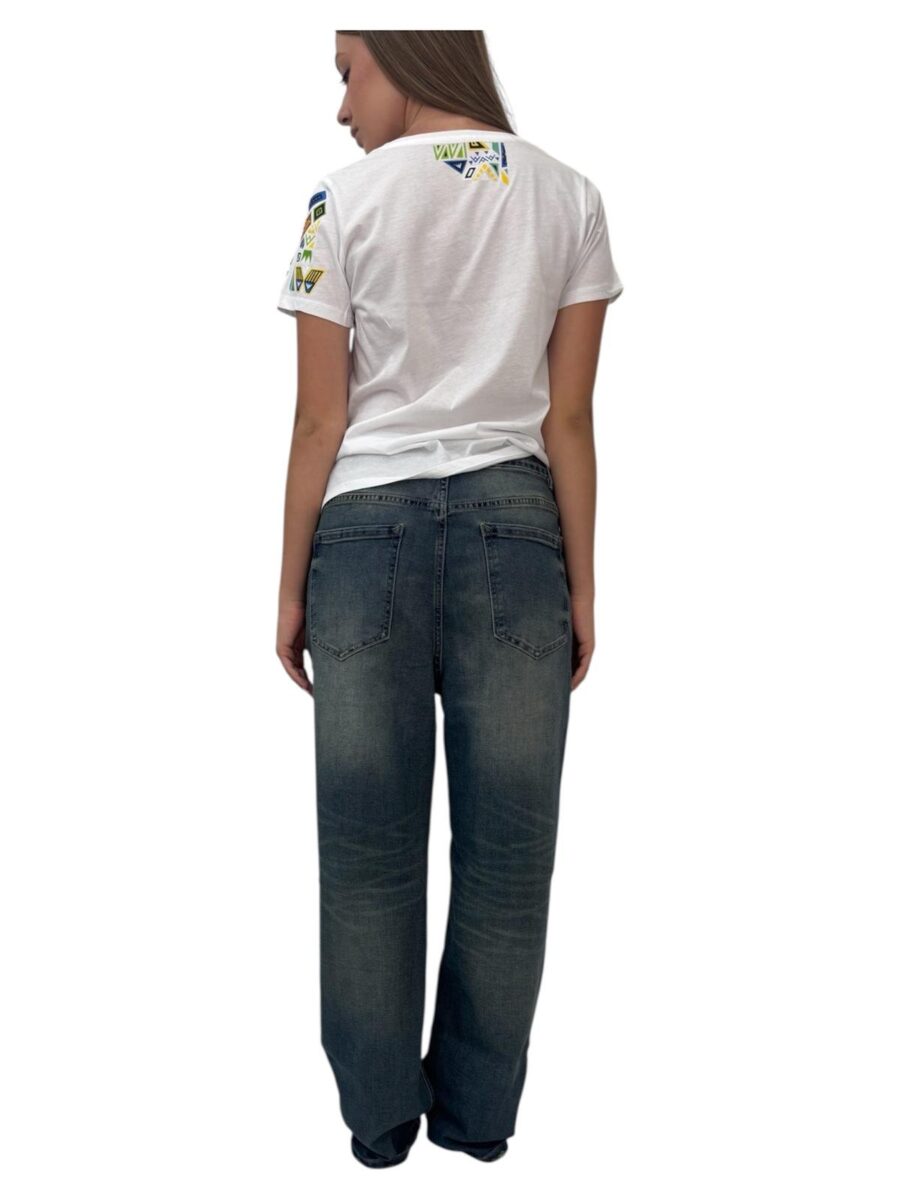 T-shirt scollo a v (bianco) - immagine 4