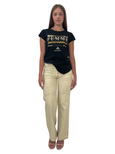 T-shirt nera femme