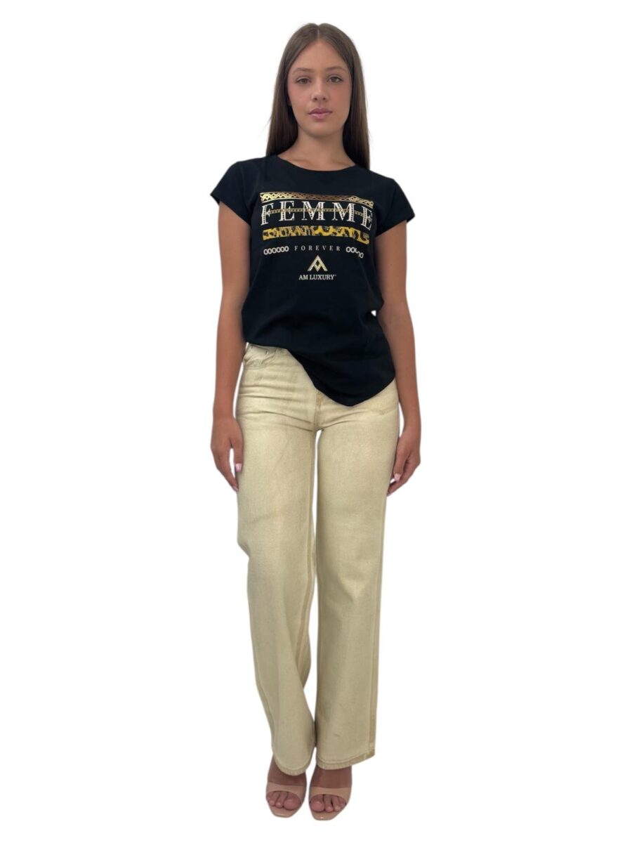 T-shirt nera femme