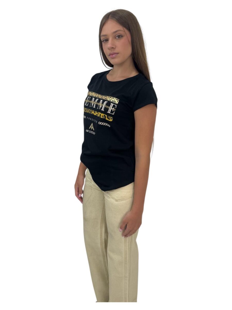 T-shirt nera femme - immagine 2