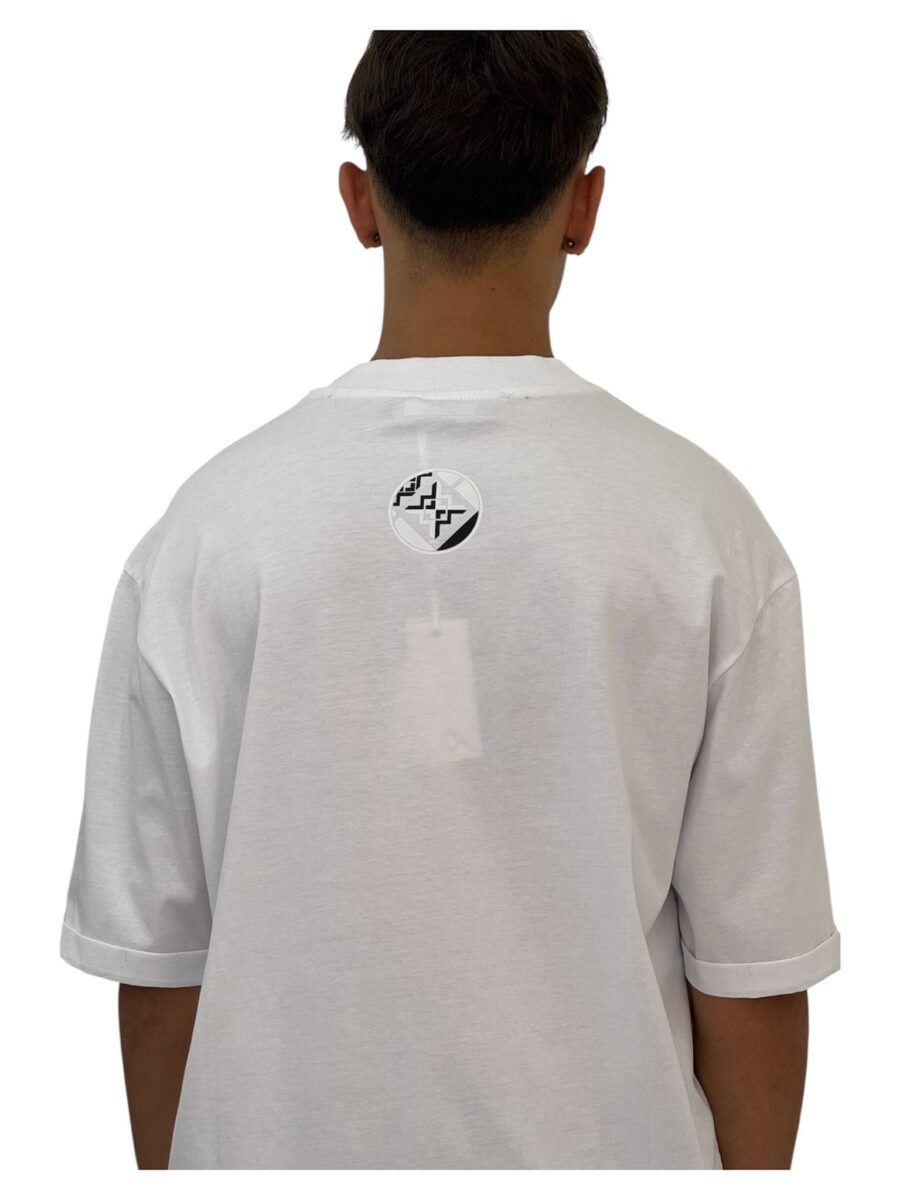 T-shirt bianca aml con logo nero e bianco - immagine 3