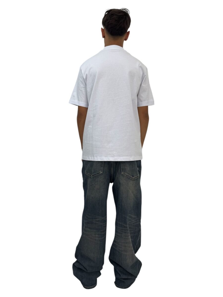 T-shirt bianca texture nera - immagine 3