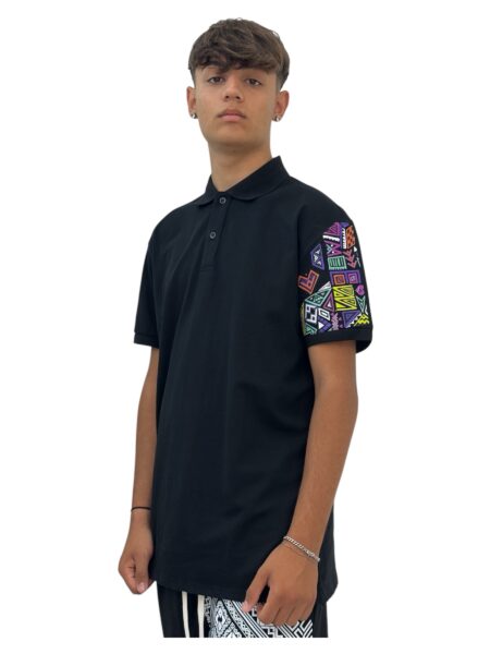 Polo mosaic nera