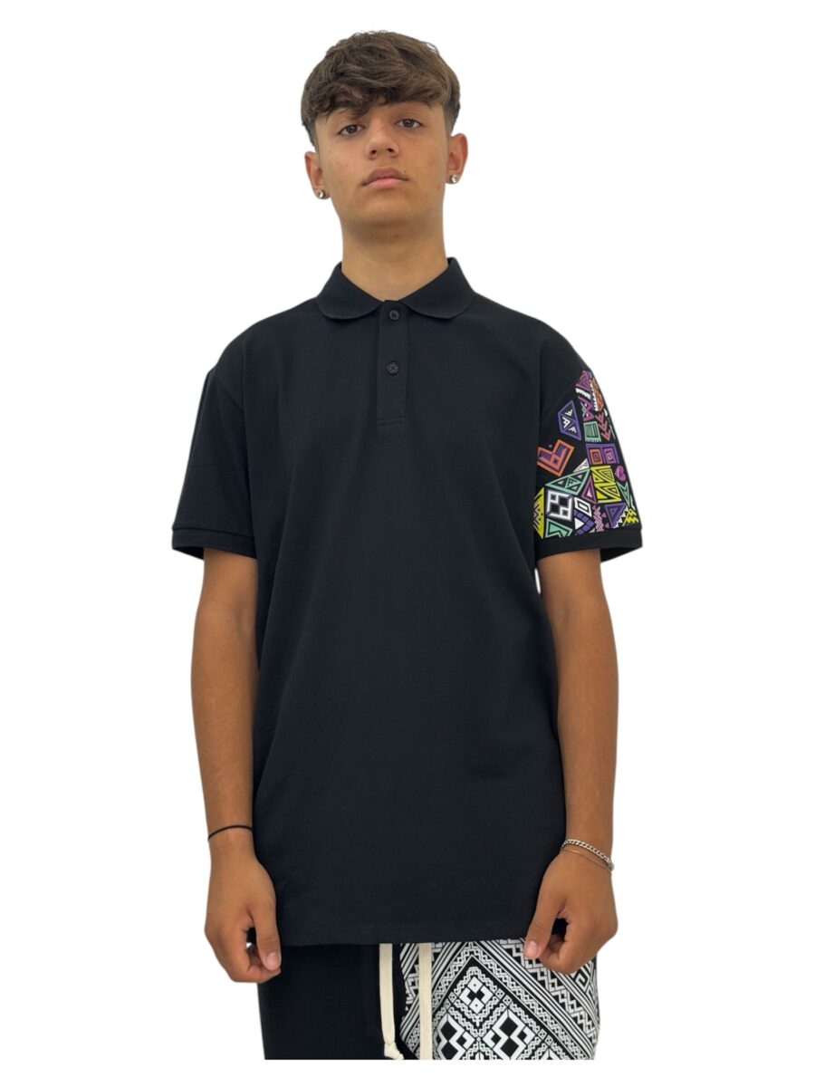 Polo mosaic nera - immagine 3