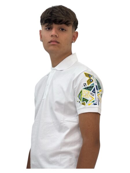 Polo mosaic bianco